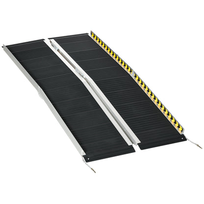 Wheelchair Ramp, 152L x 73Wcm, 272KG Capacity, Folding Aluminium Threshold Ramp with Non-Skid Surface