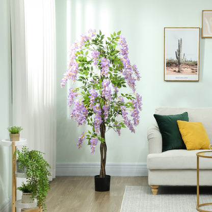 180cm Ficus Artificial Tree, Fake Wisteria Tree in Nursery Pot