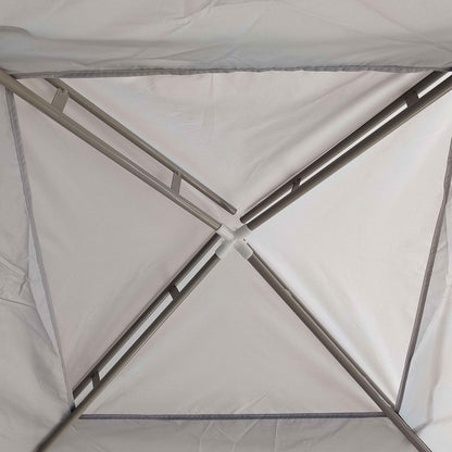 3 x 3 m Gazebo, Netting Party Tent, Patio Canopy Outdoor Event Shelter with Double Tier Roof, Light Grey