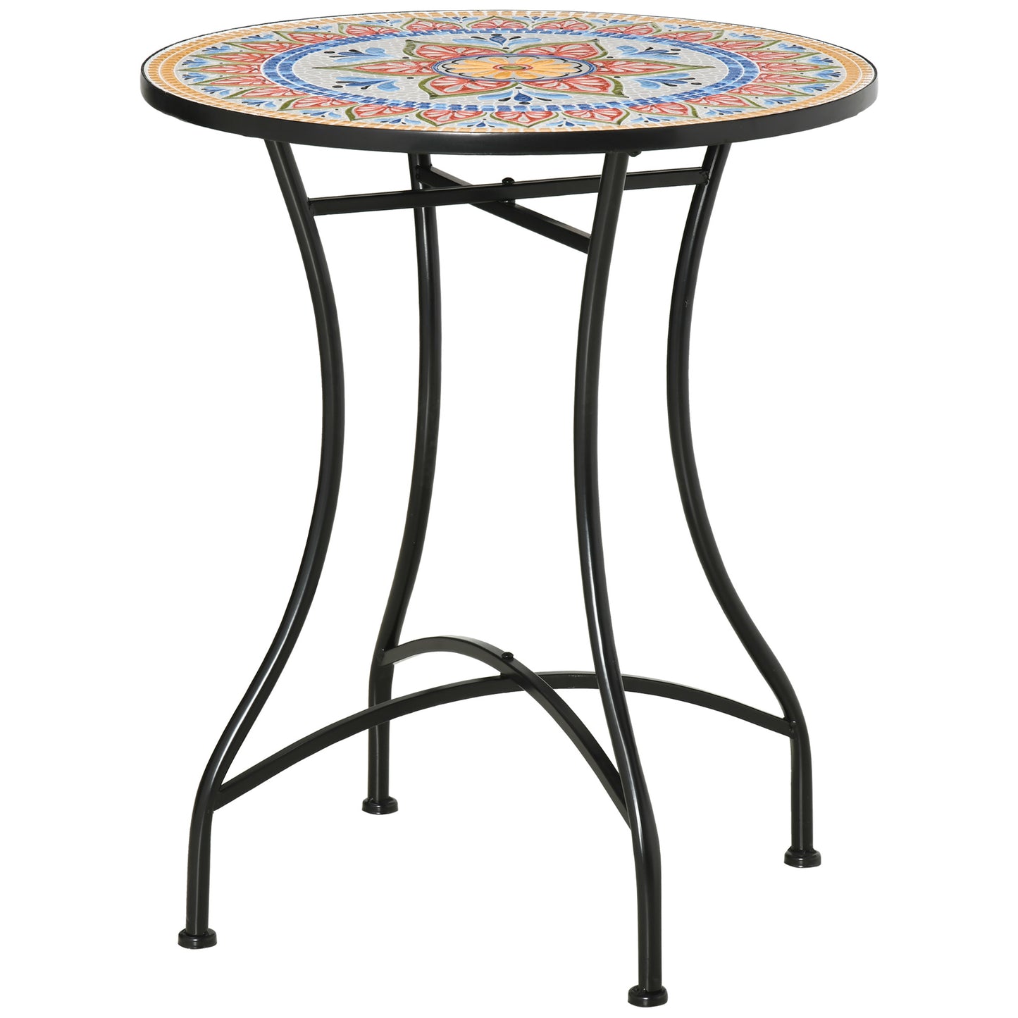 Φ60cm Mosaic Outdoor Patio Table - Red