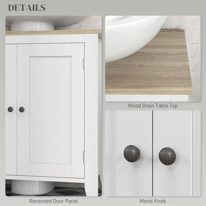Under Sink Cabinet, Bathroom Sink Cabinet with 2 Doors, Pedestal Under Sink Design, Freestanding Bathroom Cupboard