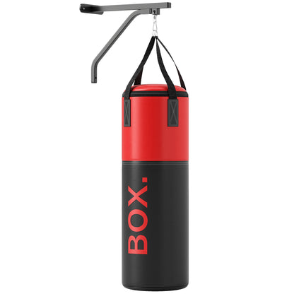 Unfilled Punching Bag Set with Boxing Bag Bracket, Boxing Gloves, Hand Wraps and 360° Swivel Hook