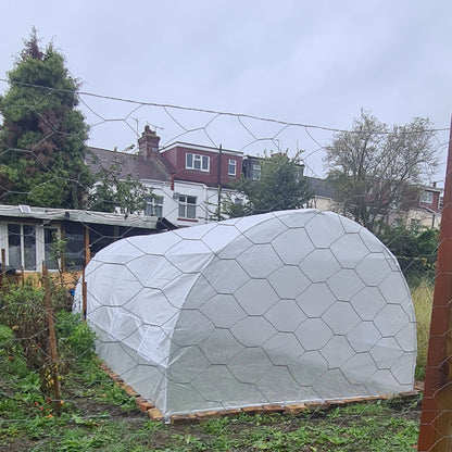 Poly Tunnel for Garden, Walk-in Polytunnel with Door and Roll Up Windows, 6 x 3 x 2 m, White