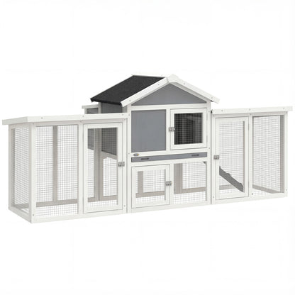 Large Chicken Coop, Wooden Outdoor Chicken Cage Poultry Hen House with Nesting Box