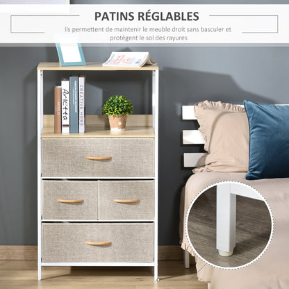 4 Drawer Storage Chest Unit Home Cabinet w/ Shelves for Living Room Bedroom Entryway Living Furniture, Light Grey