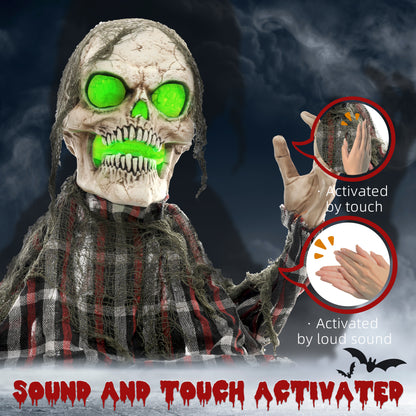 70cm Groundbreaker Skeleton Halloween Animatronic, with Glowing Eyes