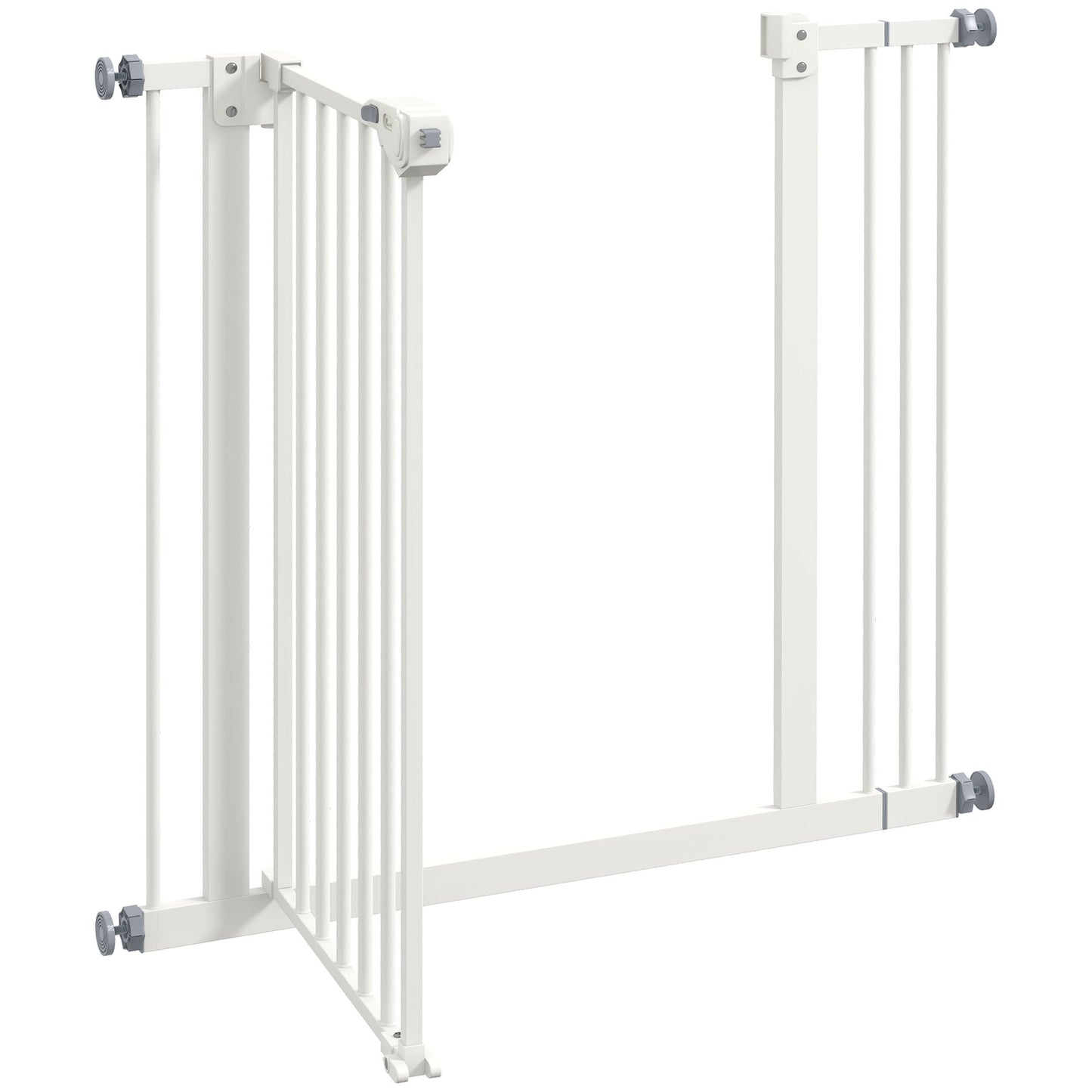 Adjustable Safety Gate w/ One Extensions, Four Adjustable Screws, White