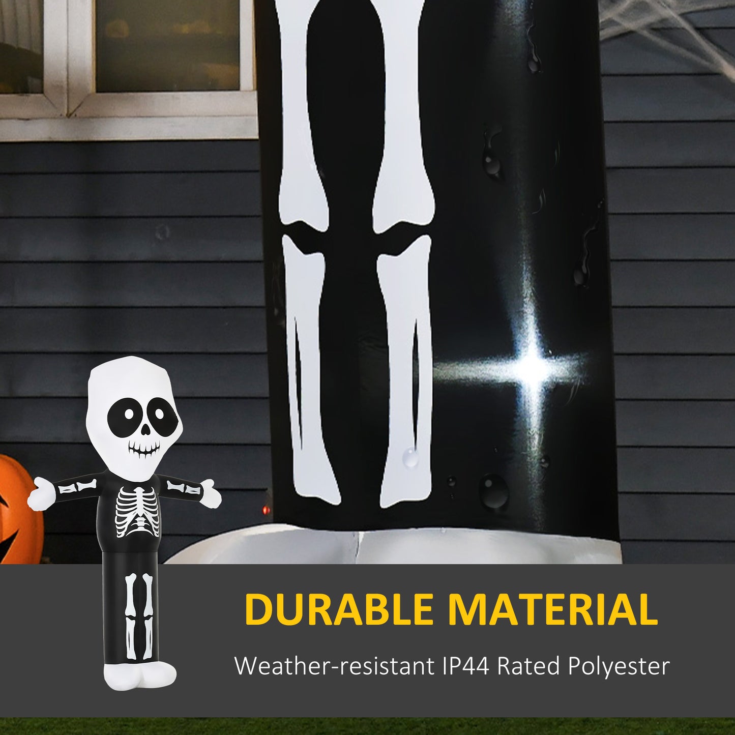 3m Halloween Inflatable Skeleton Ghost Decoration, LED Lighted for Home Indoor Outdoor Garden Lawn Decoration Party Prop