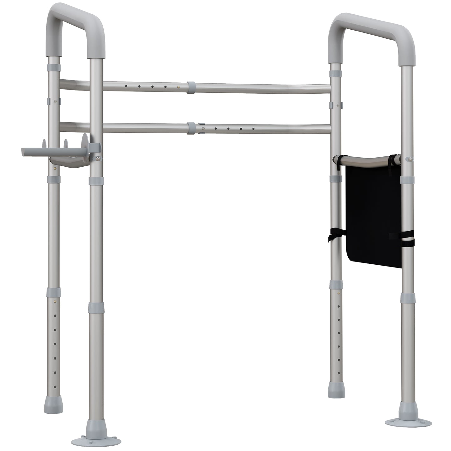 Free Standing Toilet Frame, Height and Width Adjustable Toilet Safety Frame with Arms, 2 Additional Suction Cups