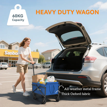 62L Festival Trolley on Wheels, Portable Small Folding Trolley Cart