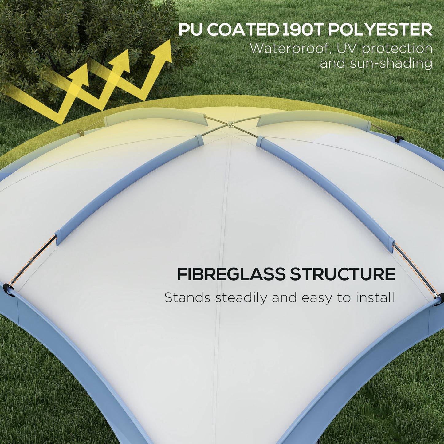 3.5 x 3.5M Camping Gazebo, Outdoor Event Shelter Dome Tent Garden Sun Shelter Patio Spire Arc Pavilion Camp Sun Shade Tent fo