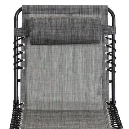 Portable Sun Lounger, Folding Camping Bed Cot, Reclining Lounge Chair 5-position Adjustable Backrest with Side Pocket