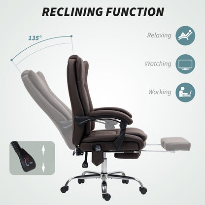 Executive Office Chair with 6-point Massage and Heat - Dark Brown