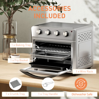 24L Air Fryer Oven, Mini Oven, Oil Free Cooking, Grill, Roast, Bake, with Adjustable Temperature, Timer, Touch Screen