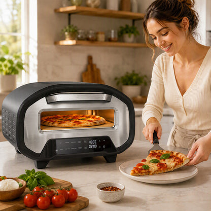 Electric Pizza Oven, 12 Inch Pizza Maker with 8 Preset Modes and Ceramic Stone, 2200W