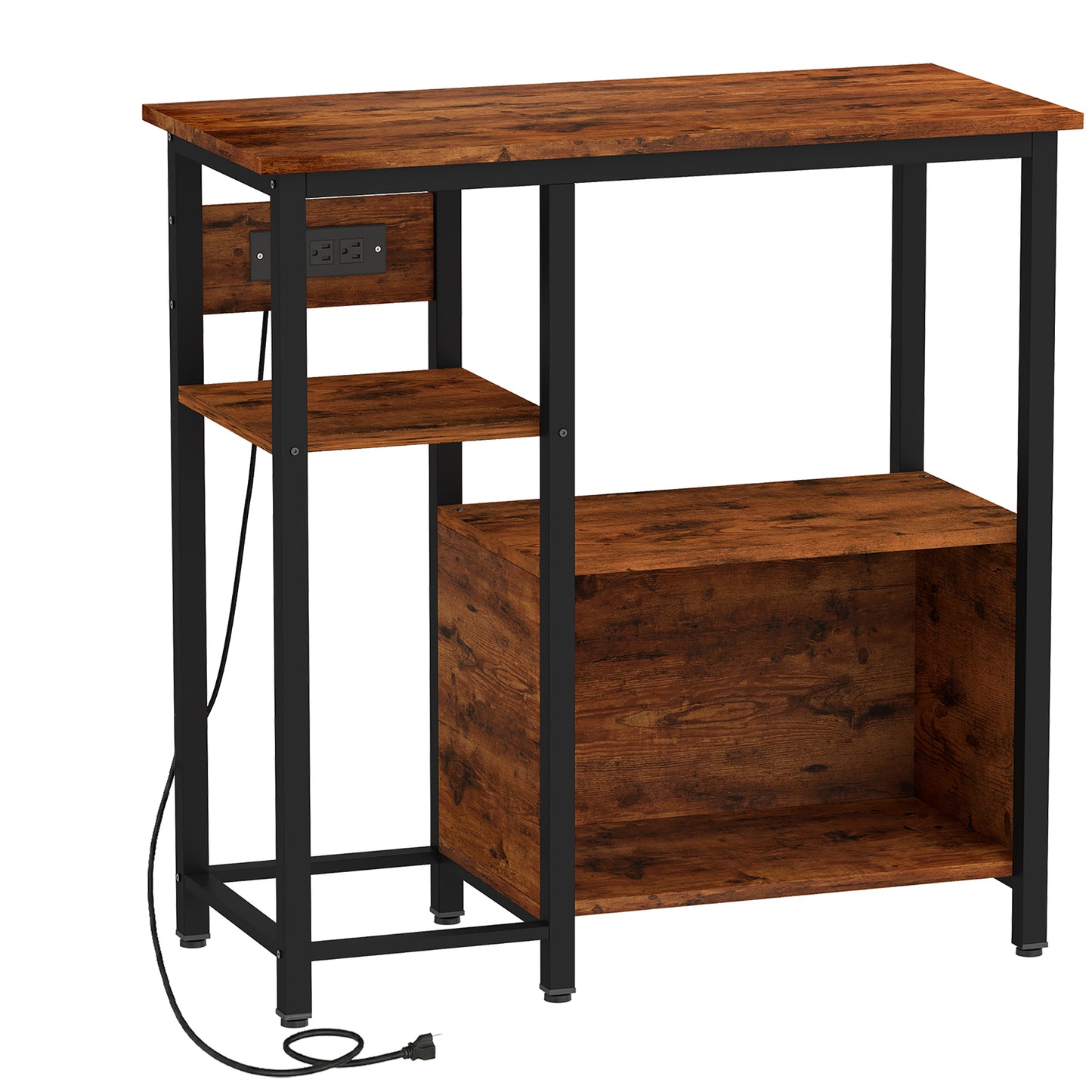 Fish Tank Stand with Power Outlets Aquarium Stand with Cabinet 20-29 Gallon Tanks Tiger Wood Grain
