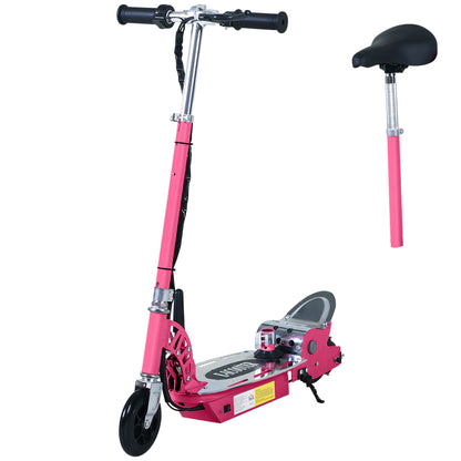 Foldable Powered Scooter with Adjustable Handle, Brake, Pink