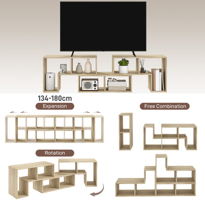 Three-Block Modular TV Stand - Grey Wood-Effect