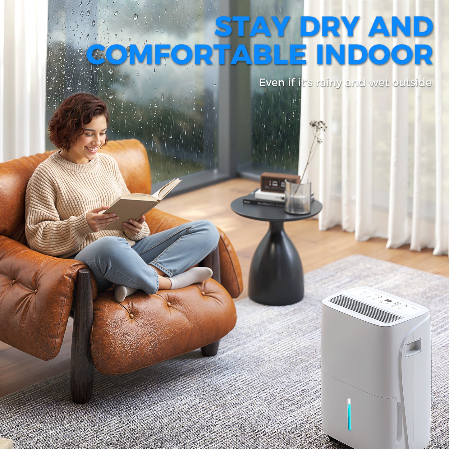 30L/Day Dehumidifier with Auto-Clean Filter, Continuous Drainage, 4L Water Tank, 24H Timer, Digital Humidity Display