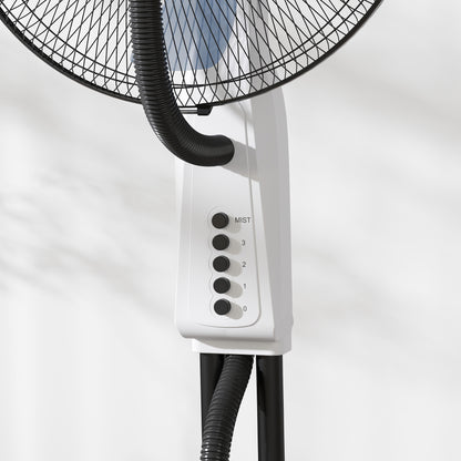 Spray Misting Fan, Floor Fan with Water Mist Spray, 70° Oscillation, Tilt Head, 3 Speeds, 2.8L Water Tank, White