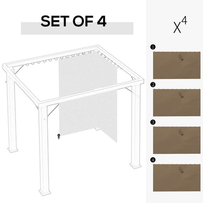 4 Pack Replacement Gazebo Curtains Privacy Panel for Most 3 x 4m Gazebo Canopy Pavillion Outdoor Shelter Sidewalls Accessorie