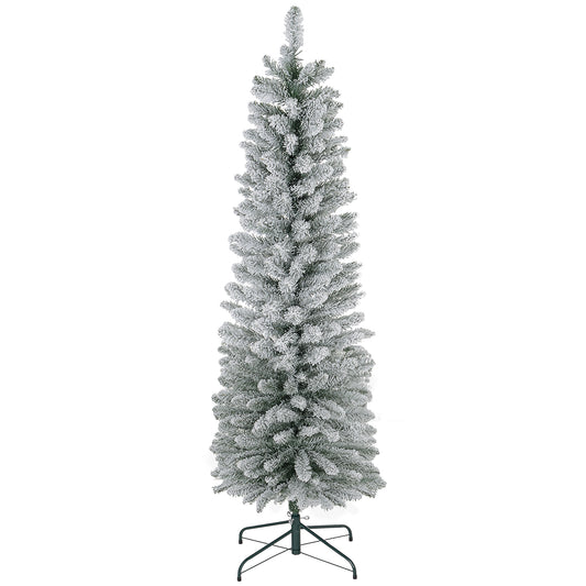 6ft Artificial Snowy Pencil Christmas Tree - White