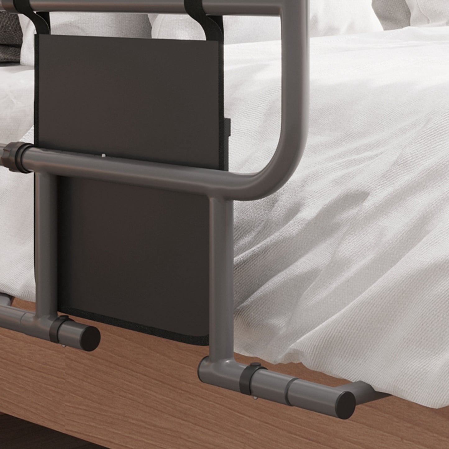 Folding Bed Rail for Elderly Adults, Bed Assist Rail with Storage Pocket for Disabled, Pregnant, Black