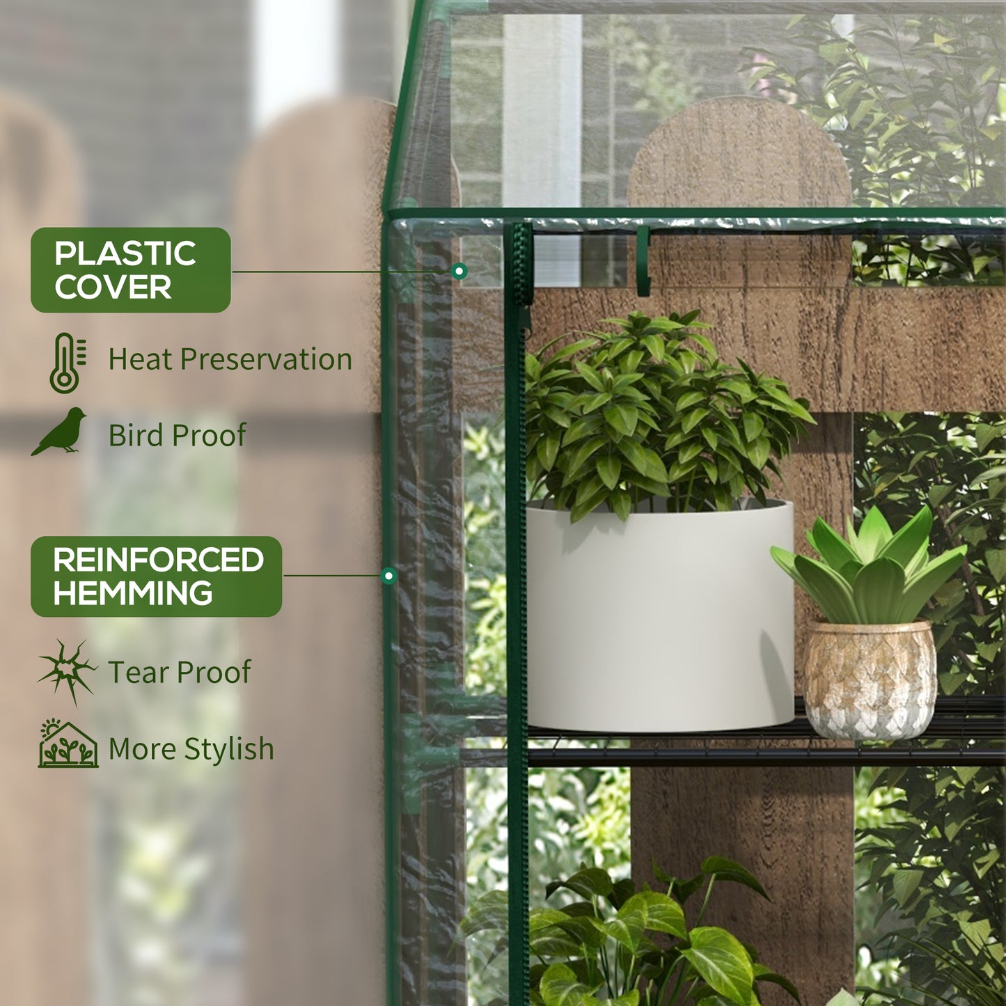 46 x 143cm Three-Shelf Mini Greenhouse - Clear