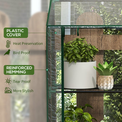 46 x 143cm Three-Shelf Mini Greenhouse - Clear