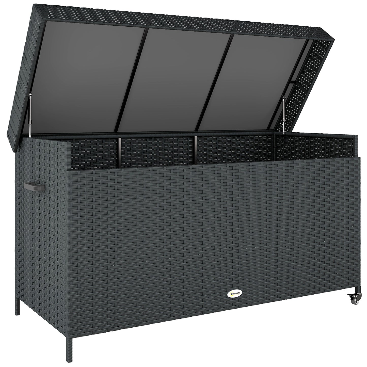 627 L Rattan Storage Box - Black