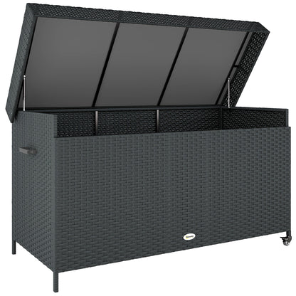 627 L Rattan Storage Box - Black