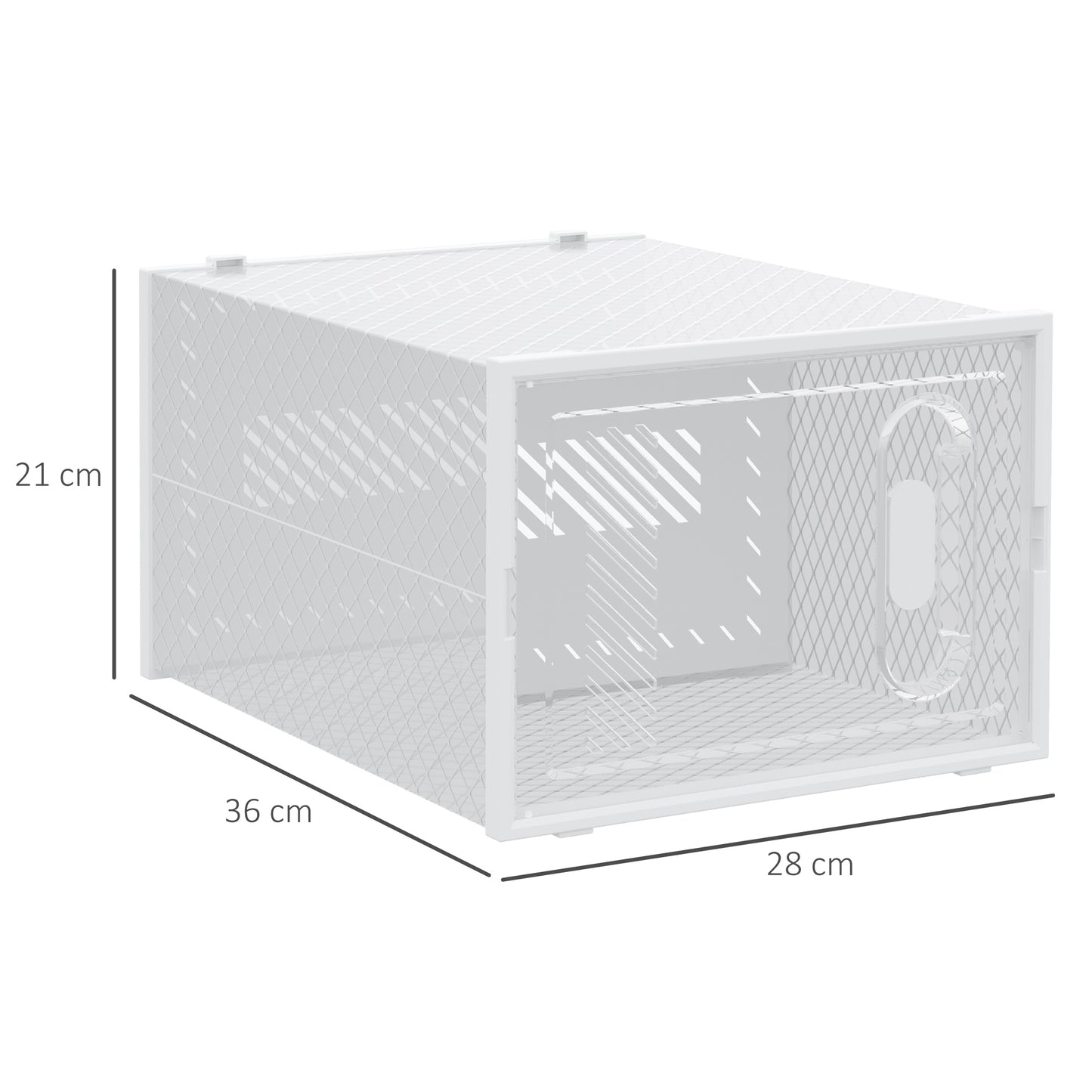 8PCS Clear Shoe Box, Plastic Stackable Shoe Storage Box for UK/EU Size up to 12/46 with Magnetic Door for Women/Men