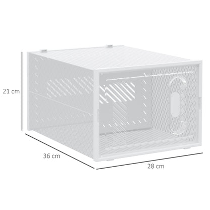 8PCS Clear Shoe Box, Plastic Stackable Shoe Storage Box for UK/EU Size up to 12/46 with Magnetic Door for Women/Men