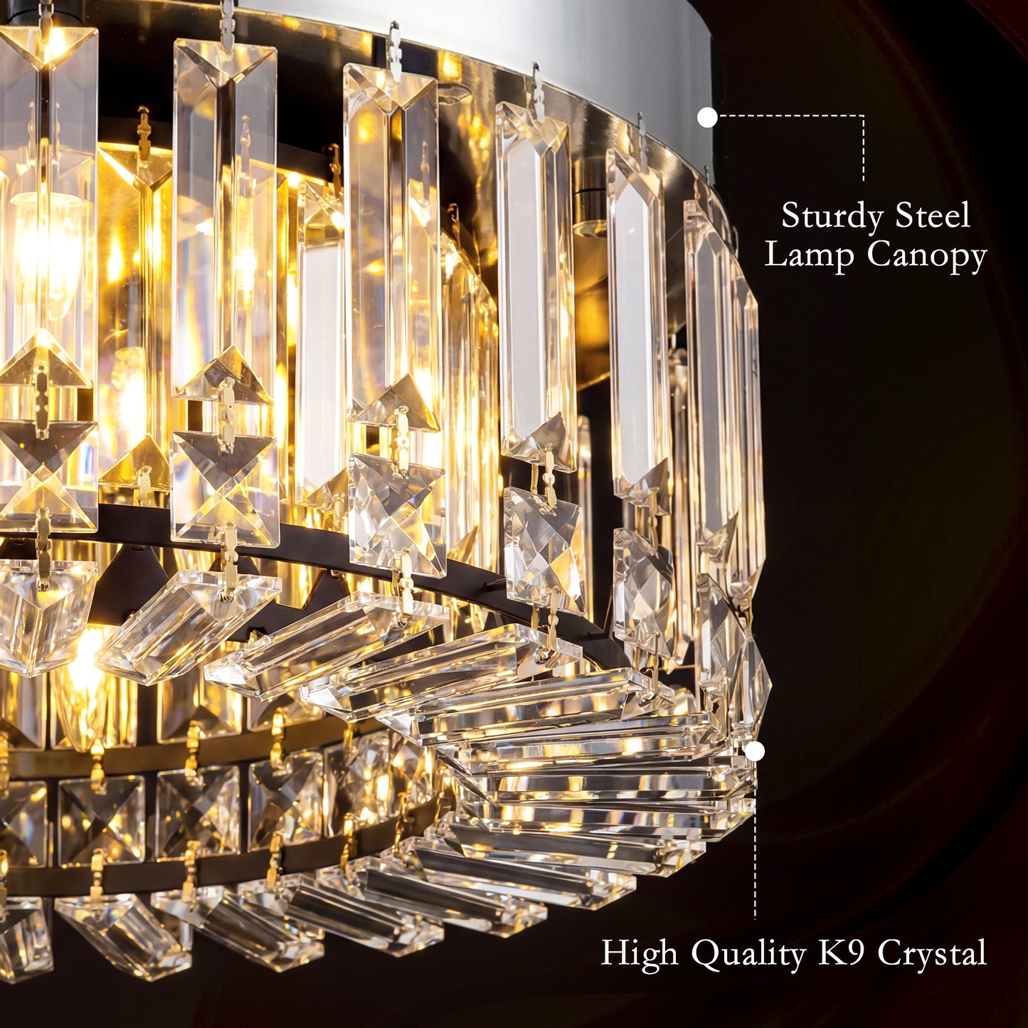 Crystal Chandeliers with 160 Crystal Pendants, 6-Light Ceiling Light for Living Room, Bedroom Dining Room, Silver Tone