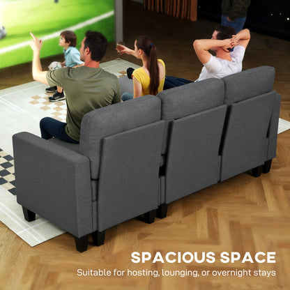 Three-Seater Storage Sofa Bed - Charcoal Grey