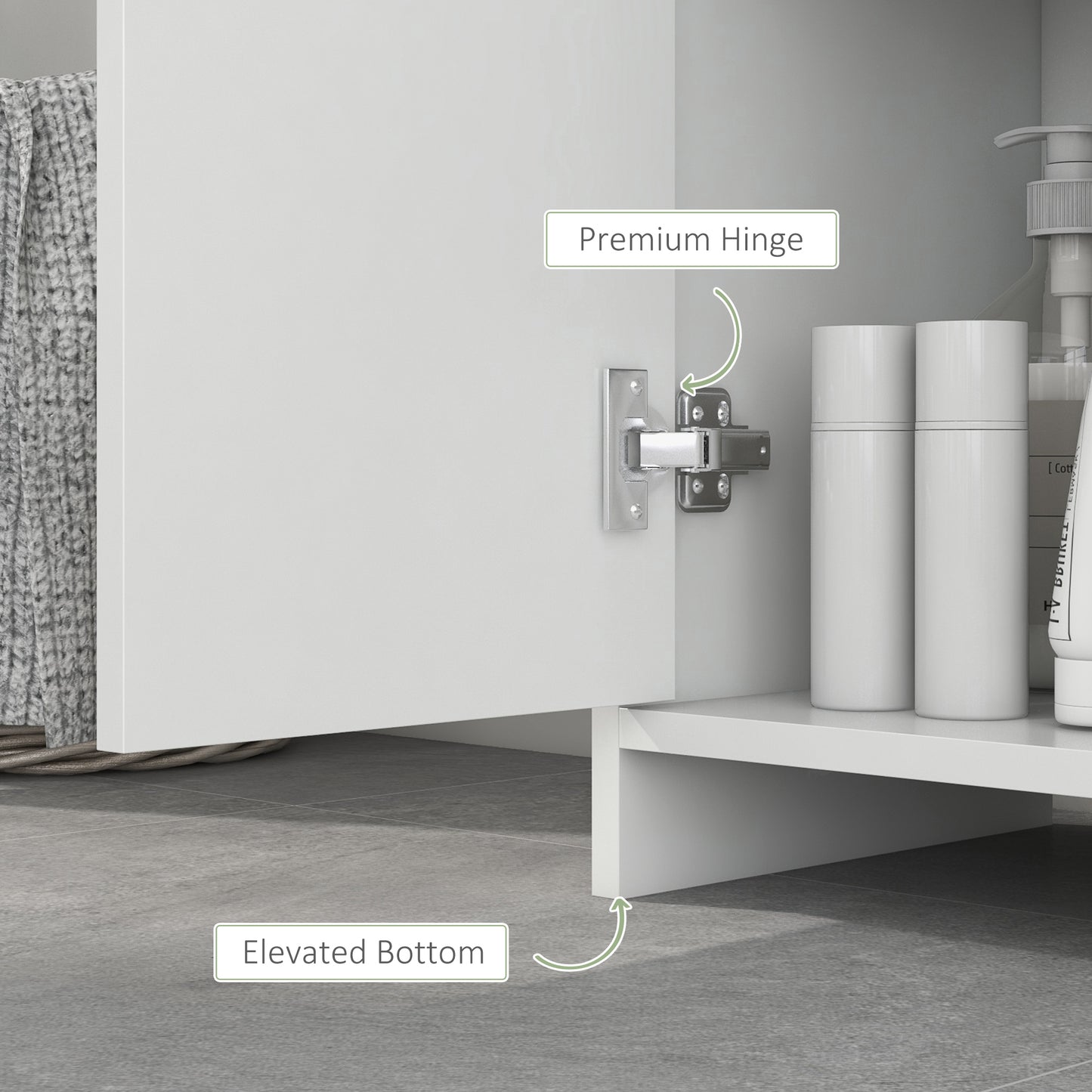 Narrow Bathroom Cabinet, Slim Bathroom Storage Unit with Open Compartment, Freestanding Storage Cupboard for Small Spaces