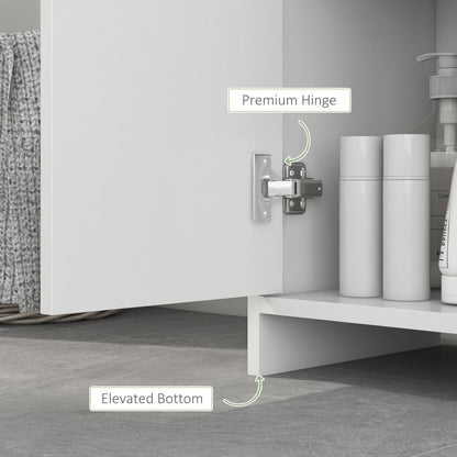 Narrow Bathroom Cabinet, Slim Bathroom Storage Unit with Open Compartment, Freestanding Storage Cupboard for Small Spaces