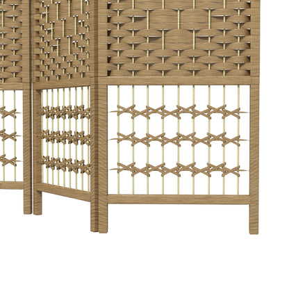 4 Panel Folding Room Divider, Privacy Screen, Paravent Partition Separator for Living Room, Bedroom, Natural