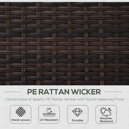 Single Seater Rattan Chair, PE Wicker Garden Armchair with 10 cm Thickened Cushion