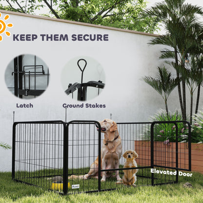 Steel Dog Whelping Box with Washable Whelping Pad, Wind-Resistant Cloth, for Small, Medium Dogs, 122 x 122 x 60cm