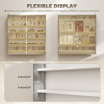 Six Shelf Display Cabinet, with Glass Doors - Graphite Wood Effect