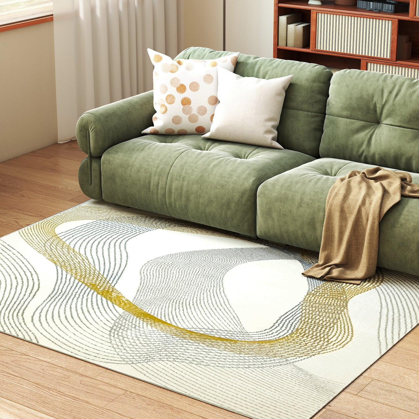Modern Area Rug, Machine Washable Rug, Allergy-Friendly Floor Carpet for Living Room, Bedroom, Dining Room, Home Office