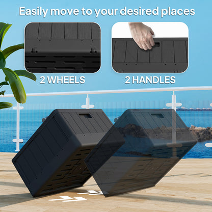 Garden Parasol Base Outdoor Umbrella Stand with Wheels Handles, Garden Umbrella Base, Filled Up to 80kg