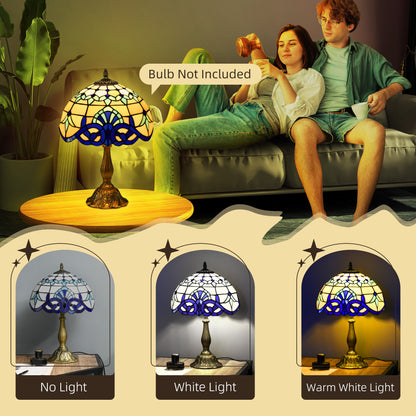 Tiffany Stained Glass Table Lamp, Handmade Antique Bedside Lamp for Bedroom, Living room, Home, Nightstand