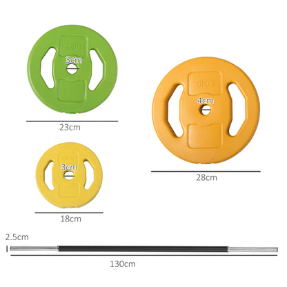 20kg Barbell Weights Set, Adjustable Weights with Non-slip Handle