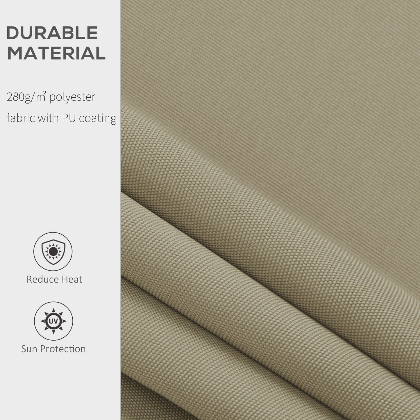 2.5x2 m Manual Retractable Awning-Khaki Canopy, White Frame