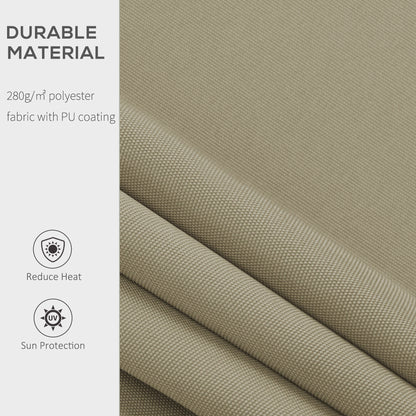 2.5x2 m Manual Retractable Awning-Khaki Canopy, White Frame