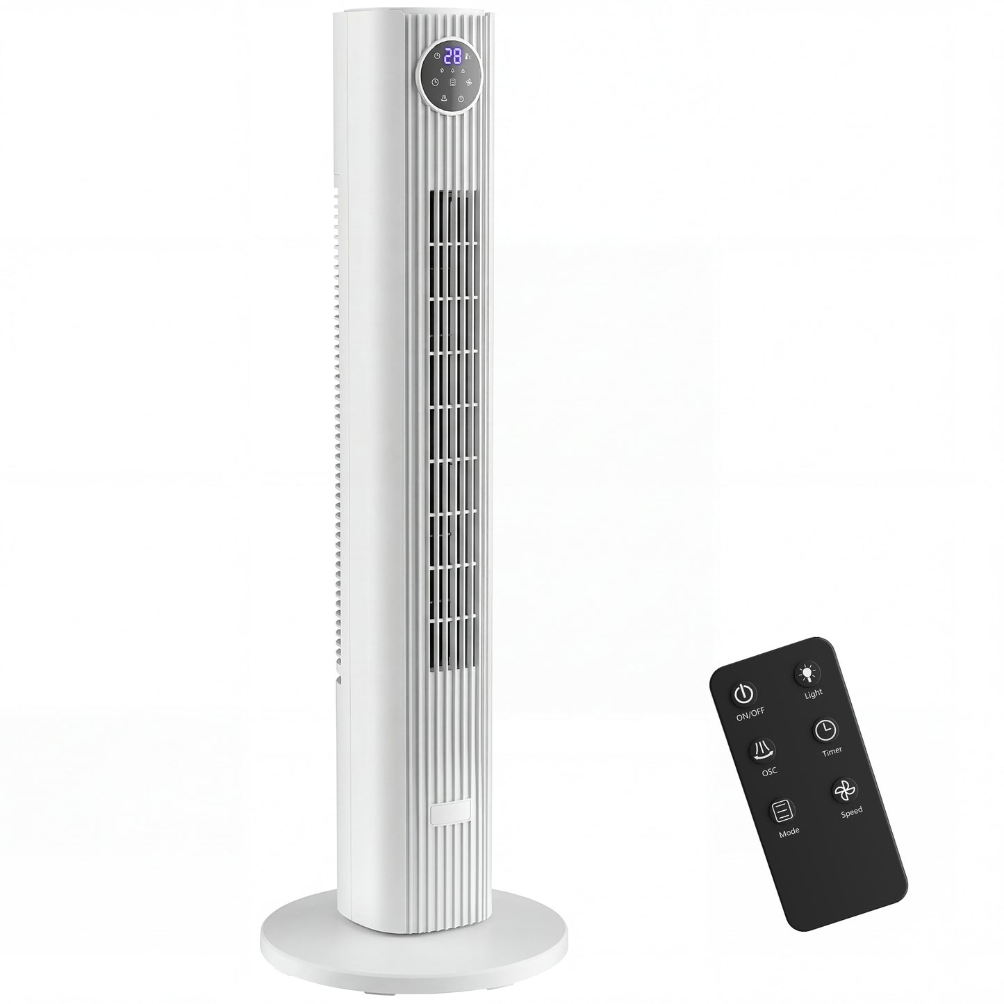 28dB Tower Fan for Bedroom, 36 inch, 8 m/s Velocity Standing Cooling Fan with 80° Oscillating, BLDC Motor, 12 Speeds