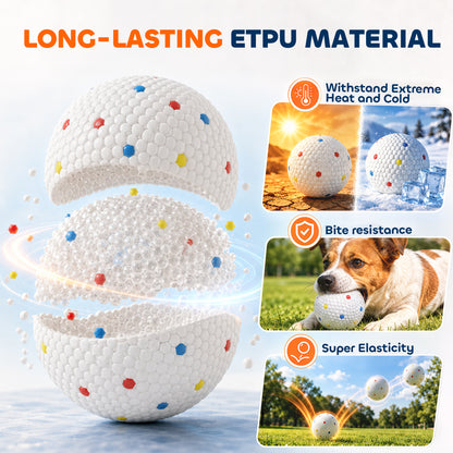 6 Pack Dog Balls Toys Fits Aggressive Chewers, Indestructible Teething and Water ETPU Balls for Throw and Fetch