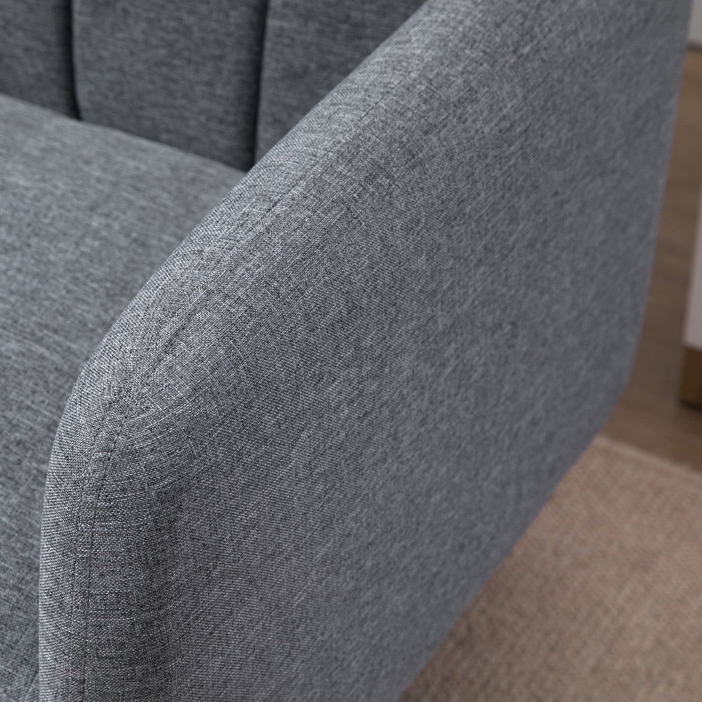 3 Seater Sofa Bed, Convertible Linen Fabric Sofa Couch, Click Clack Sofabed with Adjustable Split Backrest for Living Room